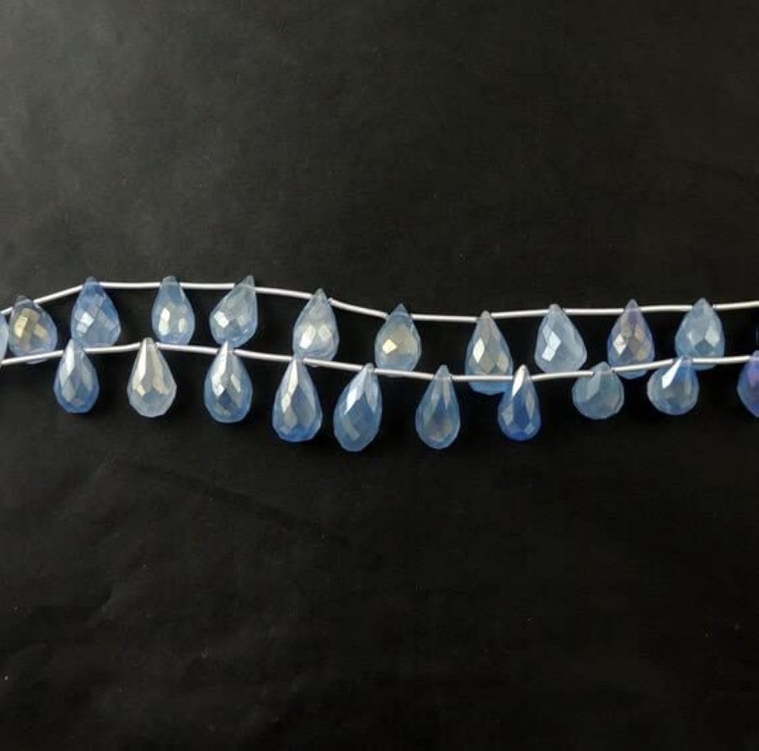 Blue chalcedony briolettes tear drop pierres naturelles facettées 13mm 16mm pour loisirs créatifs