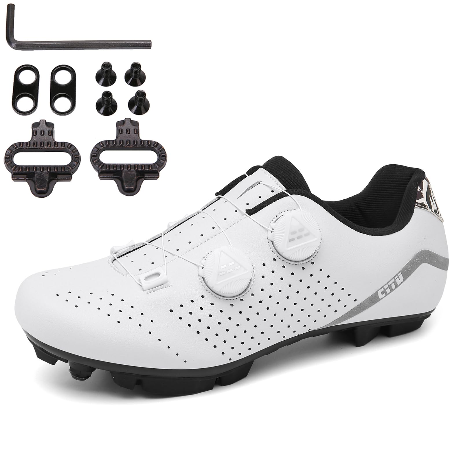 Fahrradschuhe Herren Damen MTB Schuhe kompatibel mit SPD 2 Schrauben mit Cleats, Mountainbike Schuhe Unisex Draussen