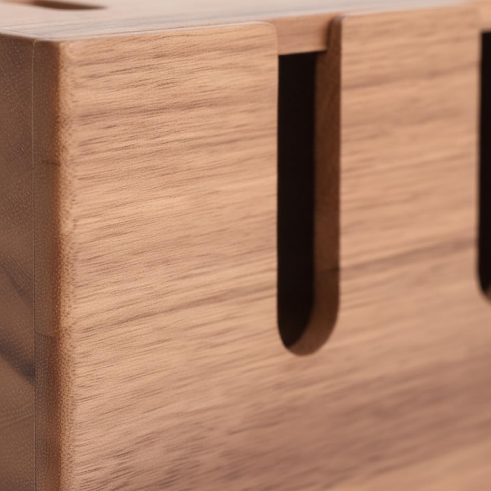 Caja Organizadora Cables Segura Caja Almacenamiento Cables Rectangular Ocultador Regleta para Escritorio, Nogal