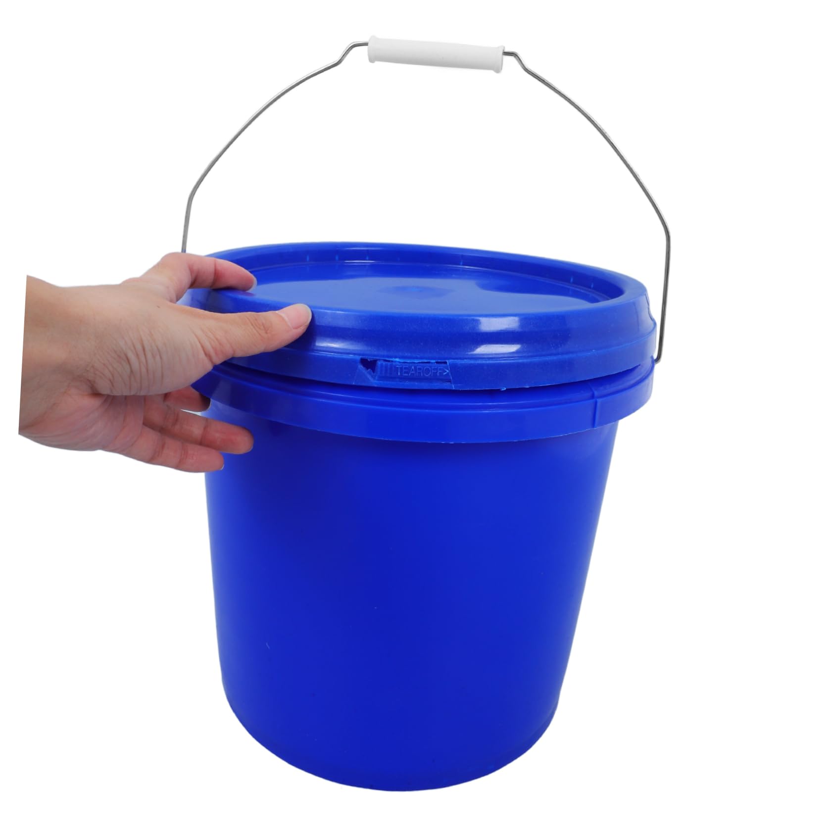 Secchio di Plastica con Coperchio Ermetico 10l Blu PP
