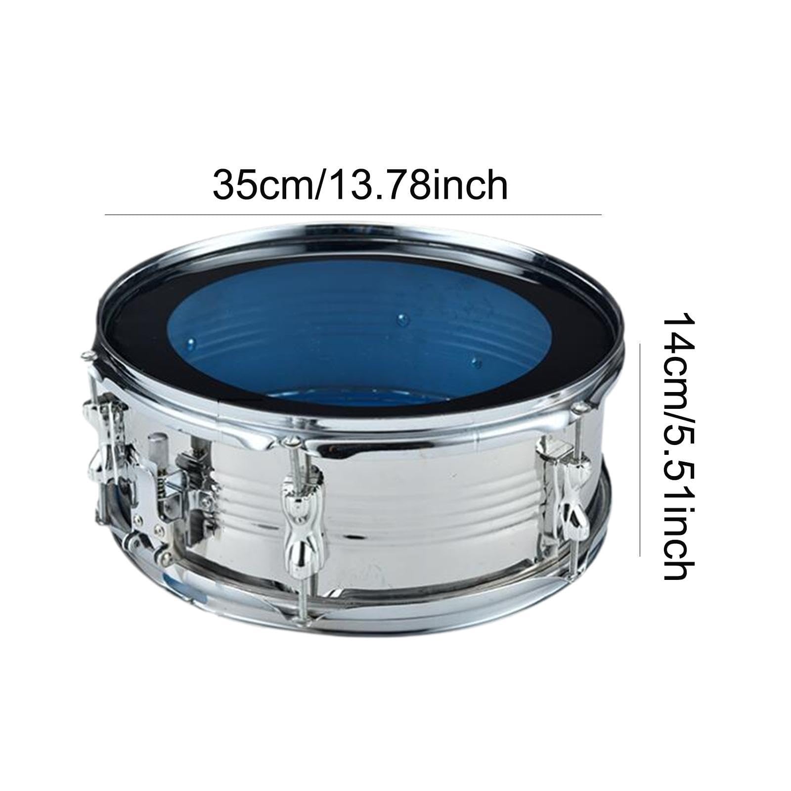 Caja de 13 pulgadas, instrumento de percusión con sonido excepcional, correas de arena avanzadas, ideal para fiestas de cumpleaños infantiles, plata, 35 x 14 cm
