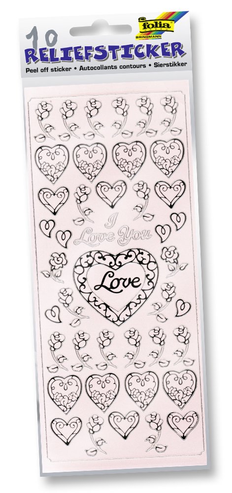 Folia Relief Sticker 1212 Peel-Off Stickers 10 Sheets