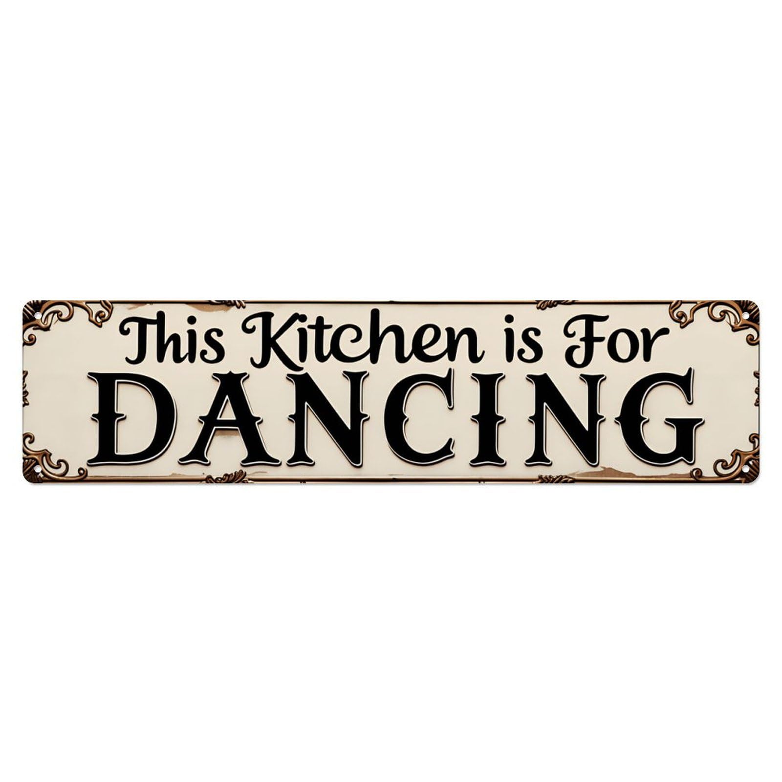 This Kitchen Is For Dancing Vintage Long Metal Sign Vintage Aluminium Metal Sign, Retro Wall Decor for Home, Bar, Garage & Farmhouse 10 * 40cm