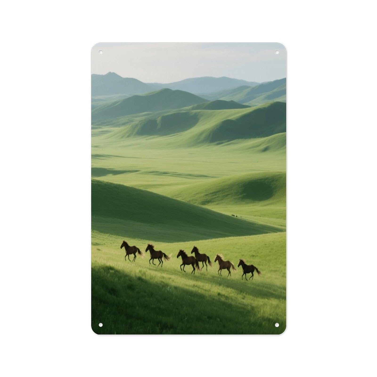 Fekiloot Style Grassland Horses Wall Decor Metal Signs Tin Signs Poster