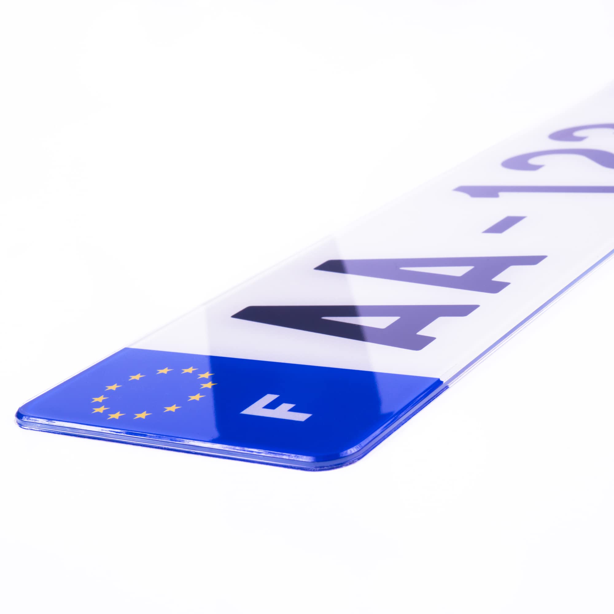 3 Plaques d'immatriculation Voiture et remorque - homologué - SIV 520 x 110 mm - Extra résistance aux Chocs, aux intempéries et Anti UV - Plexi