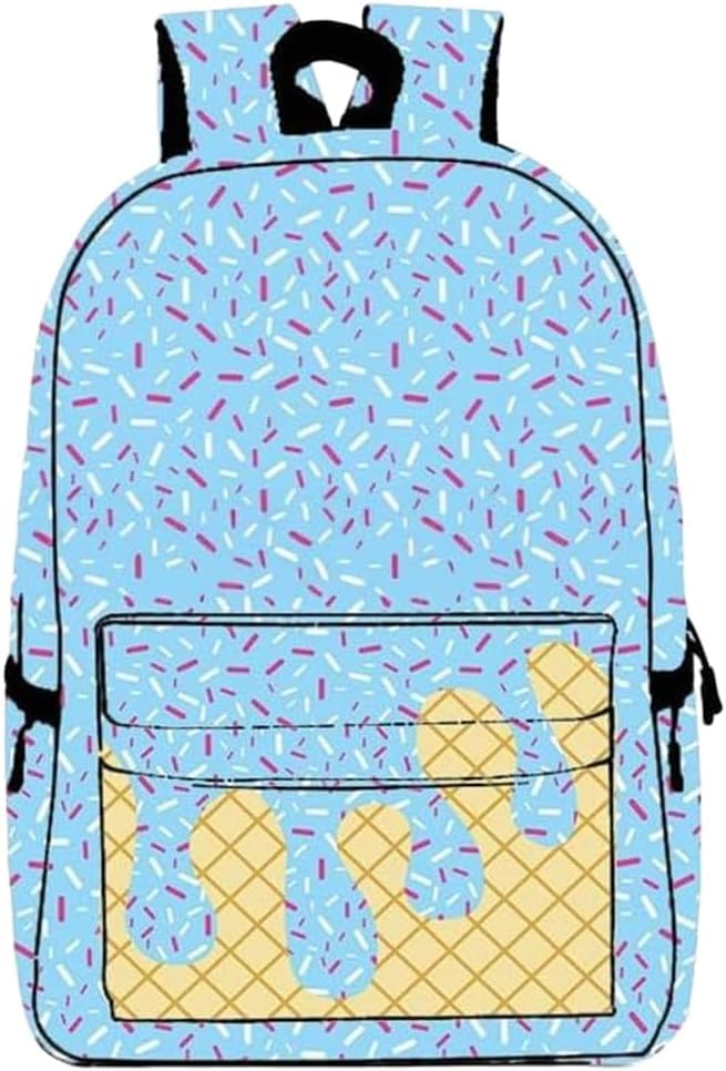 Ice Cream Backpack Kawaii Shoulder Bagpacks Cute Large Capacity Daypack Lightweight Daily Use Travel Hiking Camping (Rose)3