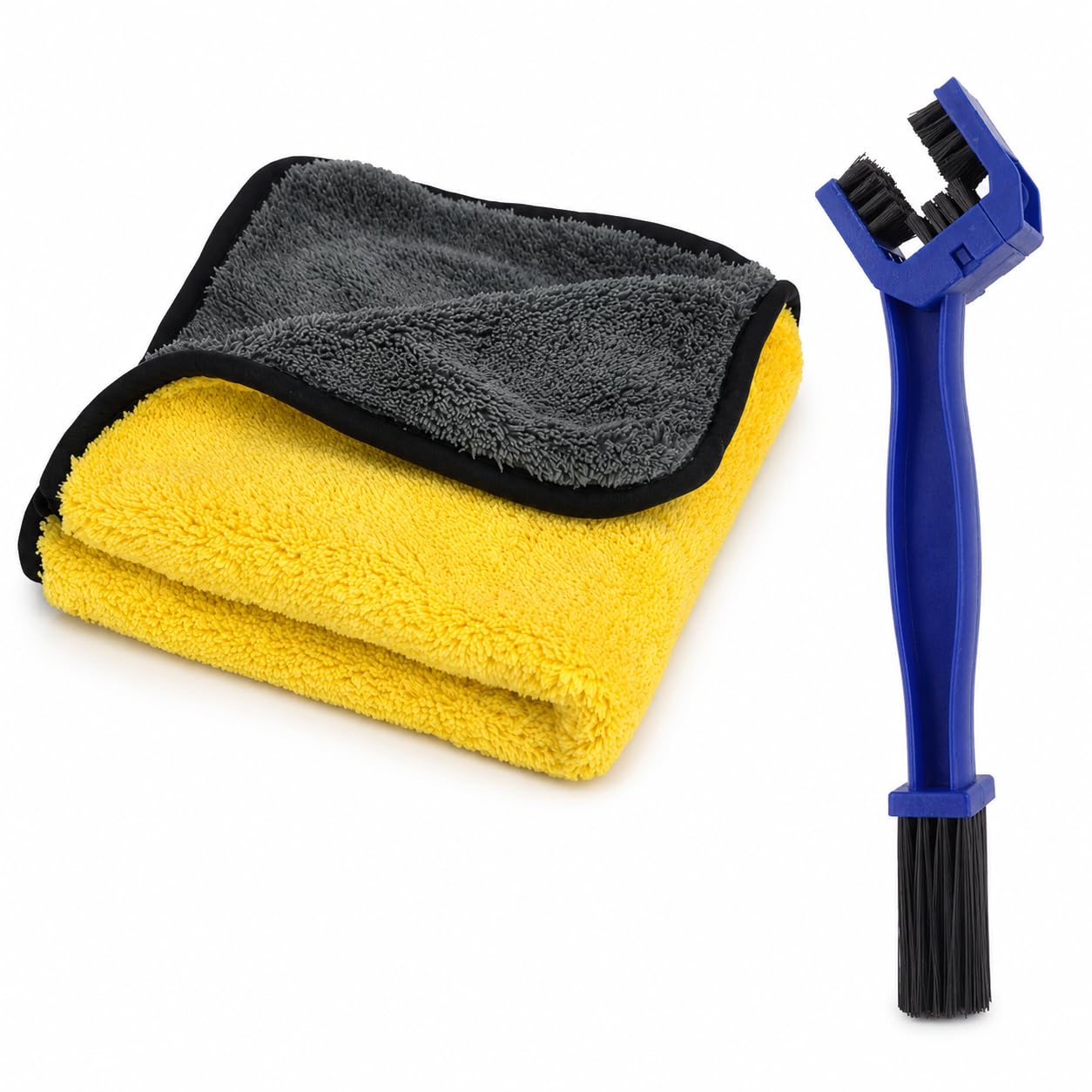 Bike Chain Brush and Microfiber Cleaning Cloth Combo Pack, 3D Multi-Angle Rotation Cleaner with 500 GSM 40x40 Cloth for Motorcycle and Bicycle Maintenance-image-11