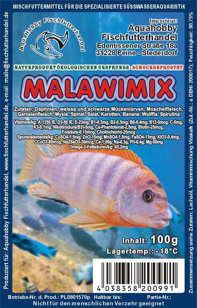 Malawi Mix Frostfutter 100g – Cichlidenfutter für Malawisee Buntbarsche, mit Spirulina, proteinreiches Fischfutter Aquarium (50x100Gr)
