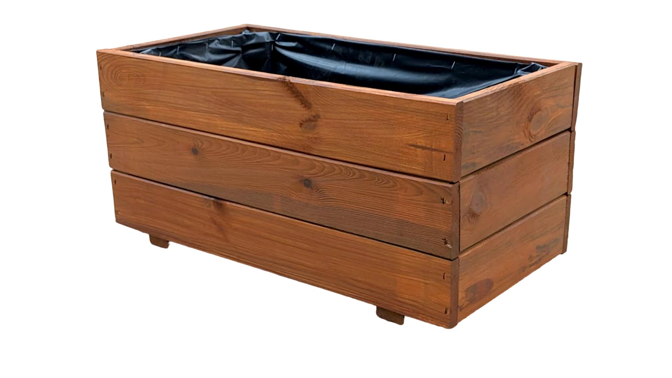 FKL DESIGN Home Deco Jardinera de madera para jardín, terraza, jardinera de madera, impregnada D26 (teca, 60 x 30 x 29 cm)