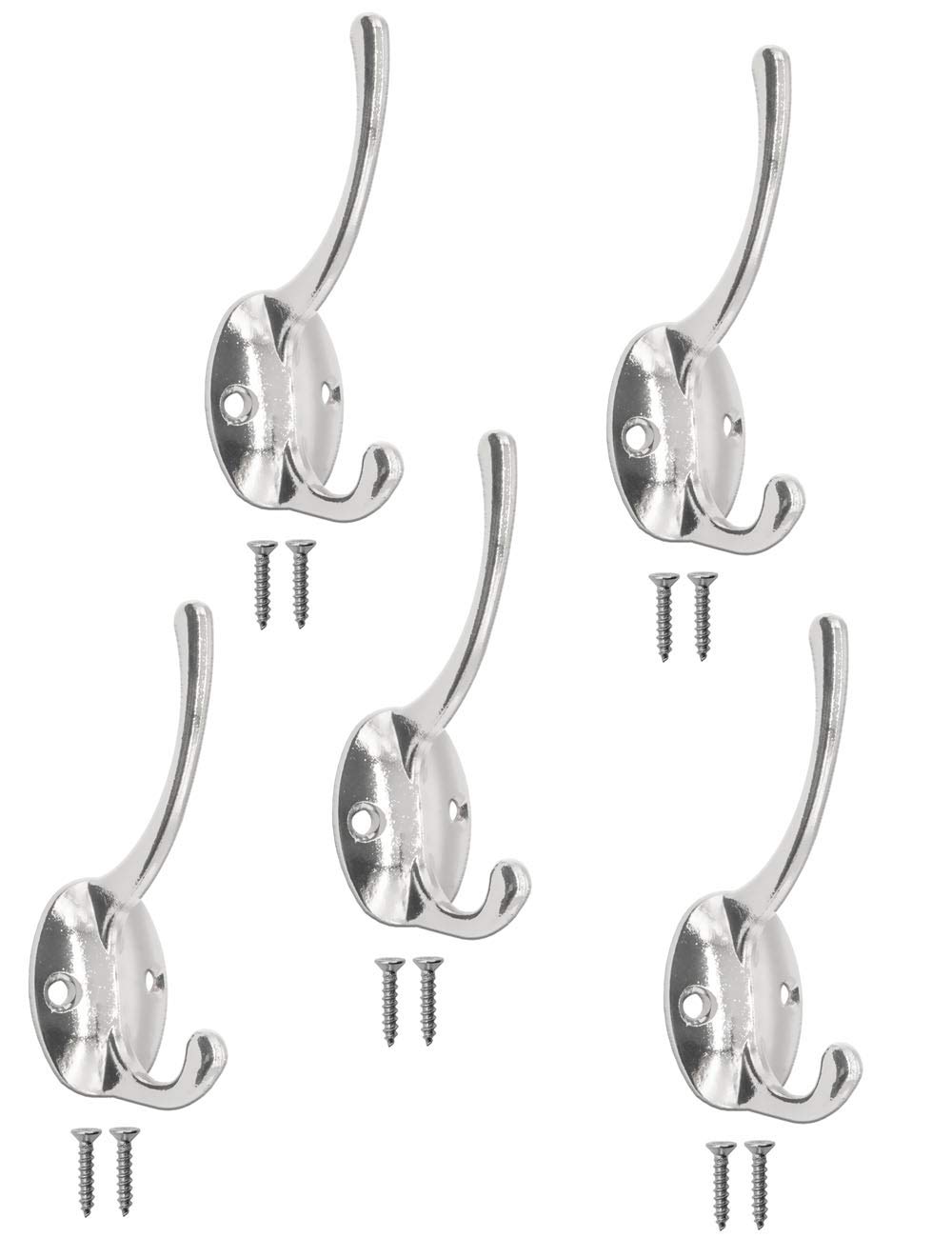 Fuxxer 5 ganci antichi, ganci in ferro, cromato/argento, set da 5 pezzi