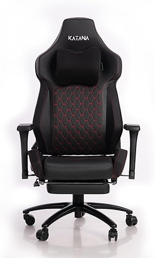 KATANA KT-04 Ergonomic Gaming & Office Chair | Multi-Functional with 4D Adjustable Armrests, Premium PU Leather, Neck Pillow & Retractable Footrest…
