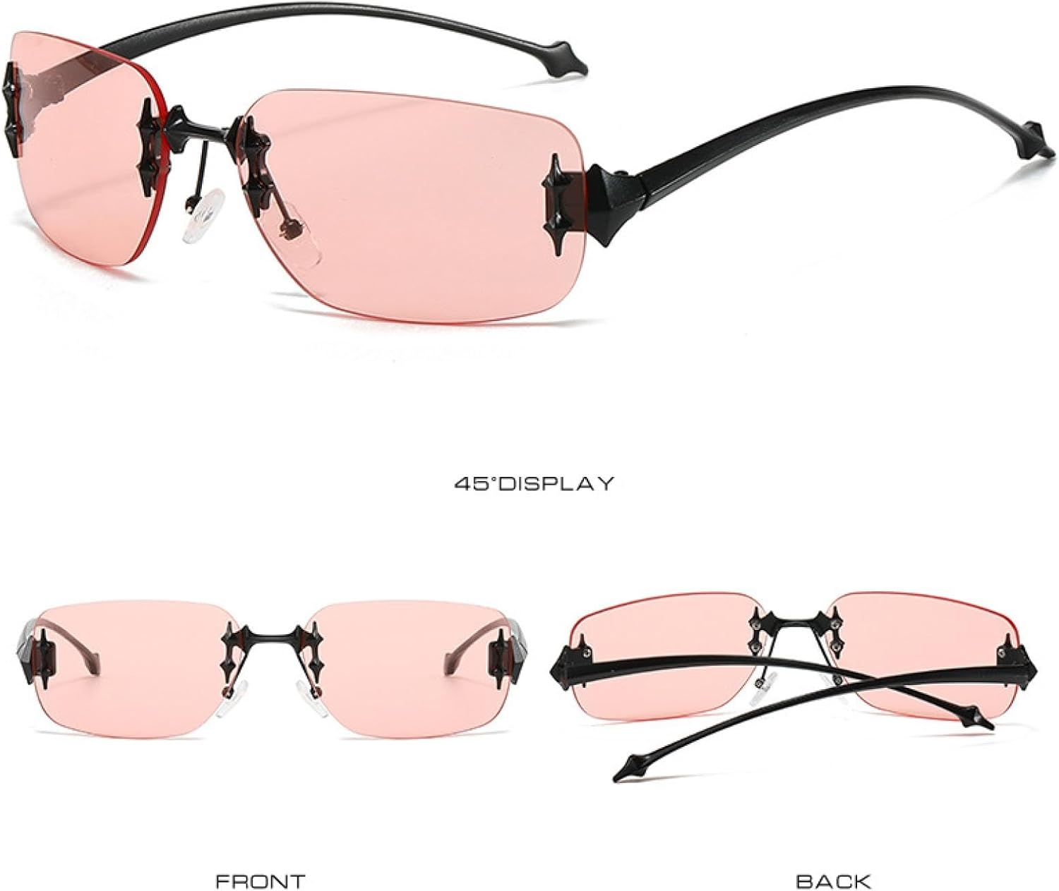 Frameless Sunglasses Women Men Quality Trending Popular Outdoor Retro Party Festival Glass