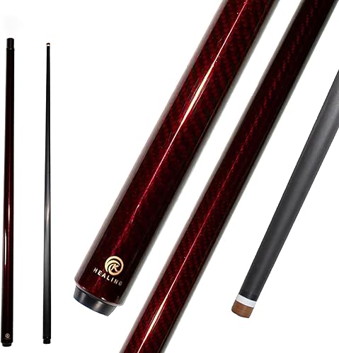 Taco de billar con eje de fibra de carbono 100% de 58" 19-20oz junta 12 de fibra de carbono, taco de pool con punta de 12.5mm12.4mm (Unilock)