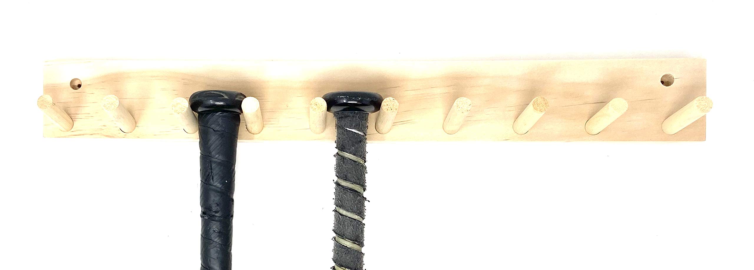 Natural Wood Baseball Softball Bat Rack 5-9 Full Size Bats