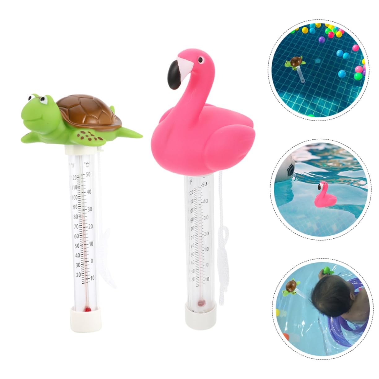 TOYANDONA 4 Set Termometro Per L'acqua in Fenicottero Galleggiante Termometro Per Vasca Idromassaggio Per La Temperatura Della Piscina Acqua Vasca Plastica 2 Pezzi*4