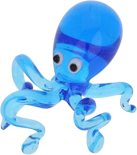 Miniatura 2 de Glass Of Venice Figura decorativa de cristal de Murano de pulpo azul  Pulpo de vidrio soplado animal marino vida marina adorno para decoración del