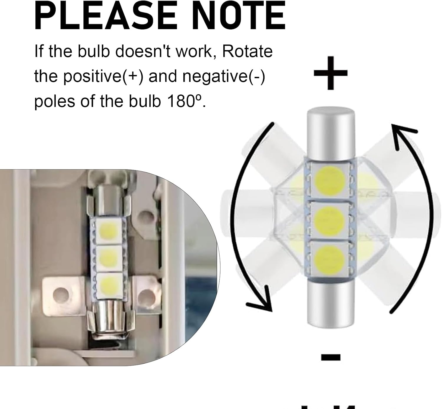 10 PCS Interior Car Lights, T6 5050 3SMD 28mm 12 V Flat Reading Light, Sun Visor Vanity LED Mirror Light, Universal for Most Cars, Trucks, SUVs (White)
