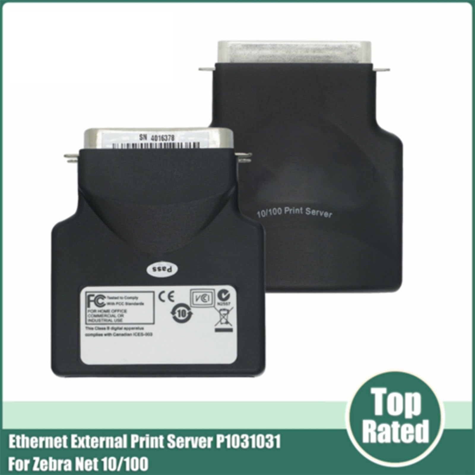 Server di stampa di rete P1031031, scheda Ethernet parallela estesa per stampanti termiche Zebra ZM400 a 105SL, ufficio industriale