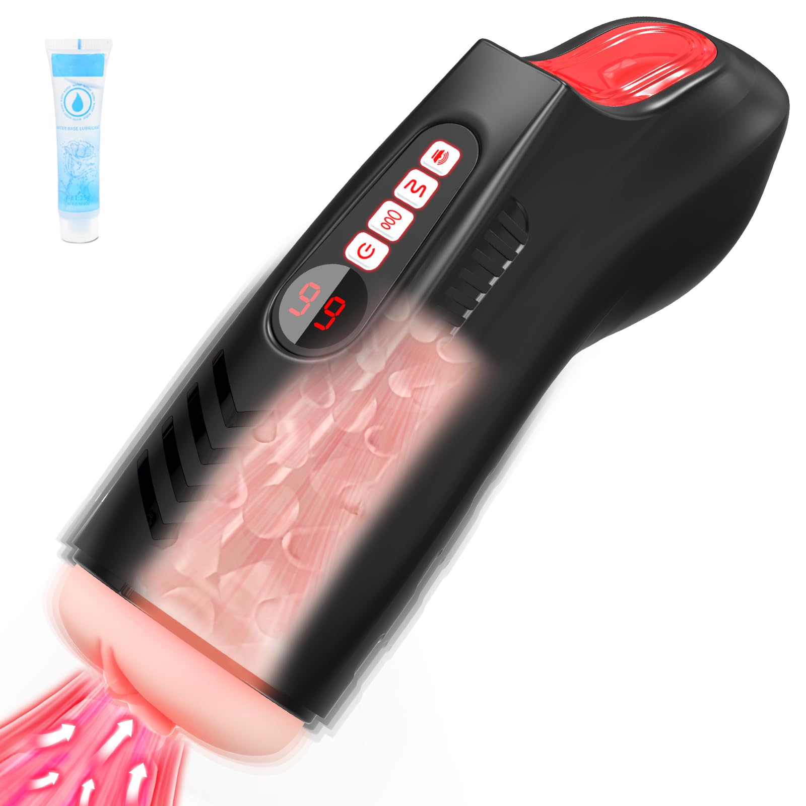 Masturbateur Homme Succion Sex Toys - Masturbateurs Masculins LED Sex Toýs Homme Réaliste, 9 Succions & Vibrations MasturbâteurHomme Mains Libres avec 6 Anneaux Péniens Jouet Adulte SextoyHomme