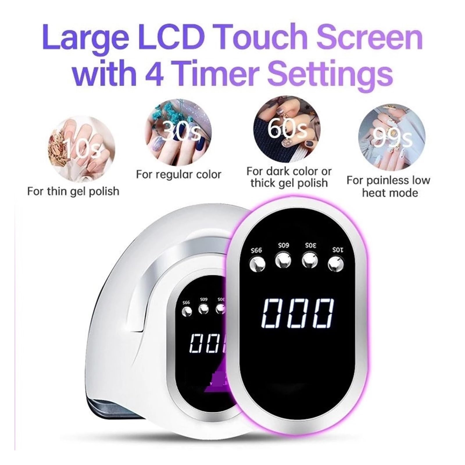 Lampara Uñas Semipermanentes, Lámpara de uñas LED UV 66 LED Secador de uñas Lámpara de uñas LED UV for curar todo el esmalte de uñas de gel con detección de movimiento Equipo de herramientas de salón