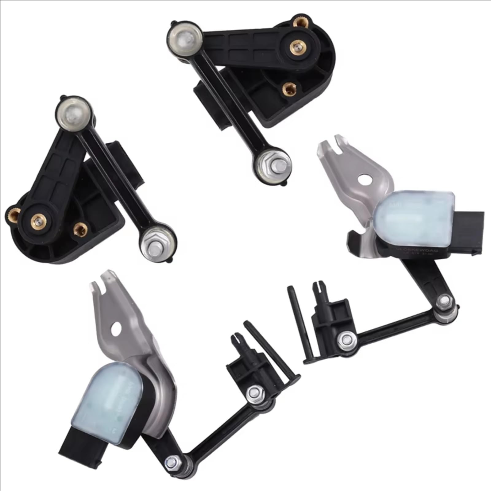 Sensor de Nivel de Altura Compatible con Porsche Cayenne 2003, 2004, 2005, 2006, 2007, 2008, 2009 y 2010 (4 Unidades), Delantero y Trasero, 95534107521