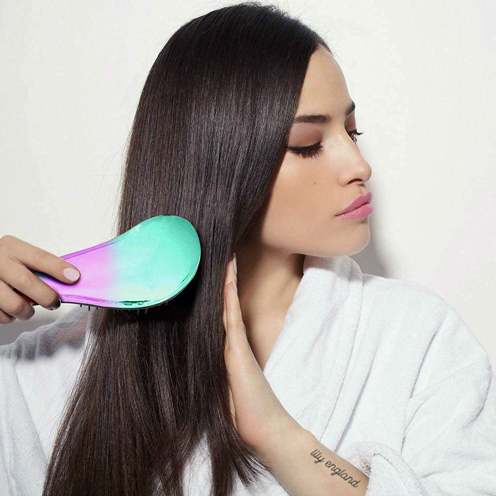 Lily England Set di spazzola districante e pettine per capelli, spazzola per capelli leggera e pettine a denti larghi per donne, spazzola districante liscia e pettine per capelli ricci, Sirena