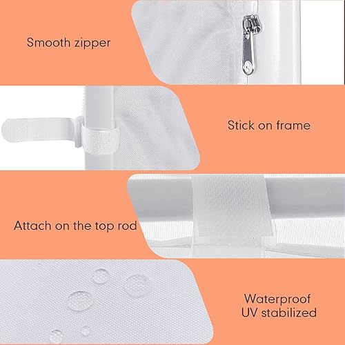 Miniatura 6 de Pared solar para toldo desplegable de 10 x 10 pulgadas, pared lateral de tienda de campaña instantánea, paquete de 1 solo pared lateral (blanco)