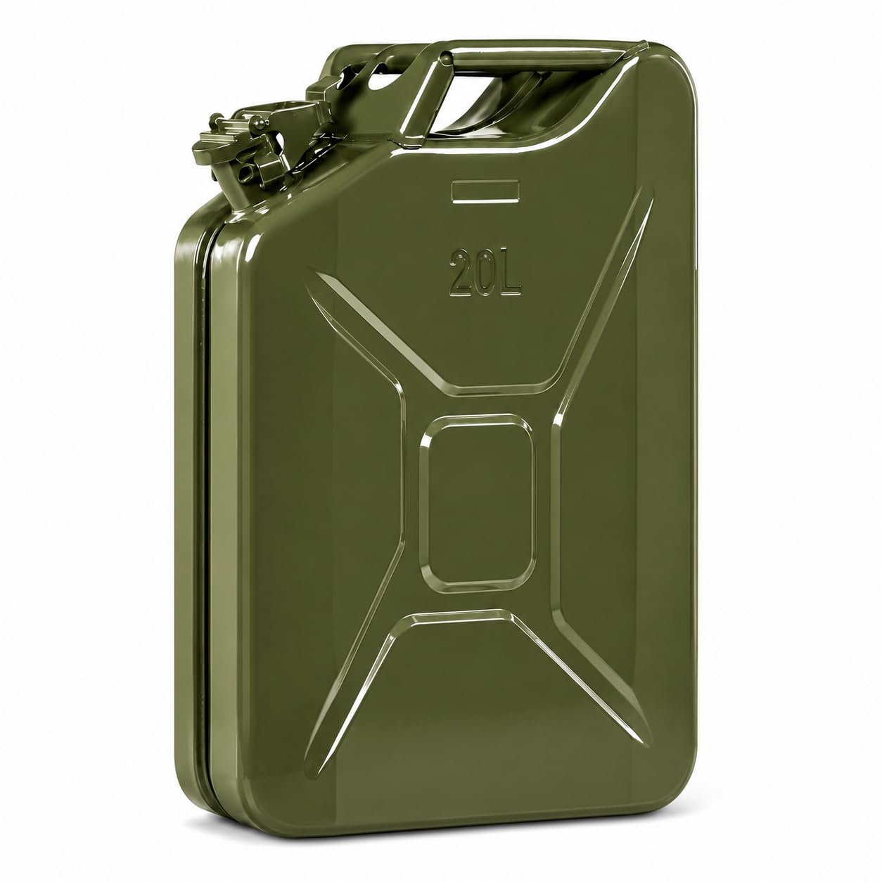 JSTBUY LABEL 20L Metal Jerry Can for Petrol, Diesel & Water | Heavy Duty Leakproof Steel Fuel Can with Locking Cap | Rust Resistant Military Style Portable Oil Storage Container | Olive Green-picture-10