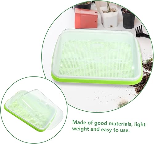 Miniatura 3 de DOITOOL Bandeja de germinación con tapa, germinación de germinación, bandeja de germinación de hierba de trigo, cultivador de soja para jardín,