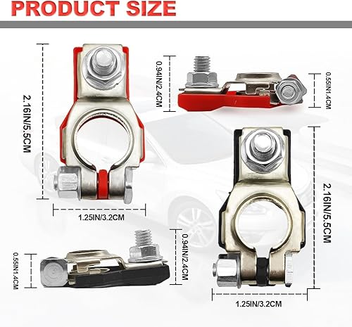Miniatura 2 de Conectores de terminal de batería para Nissan  Conectores de terminal positivo y negativo  Compatible con Nissan, Maxima, Rouge, Sentra, Murano -