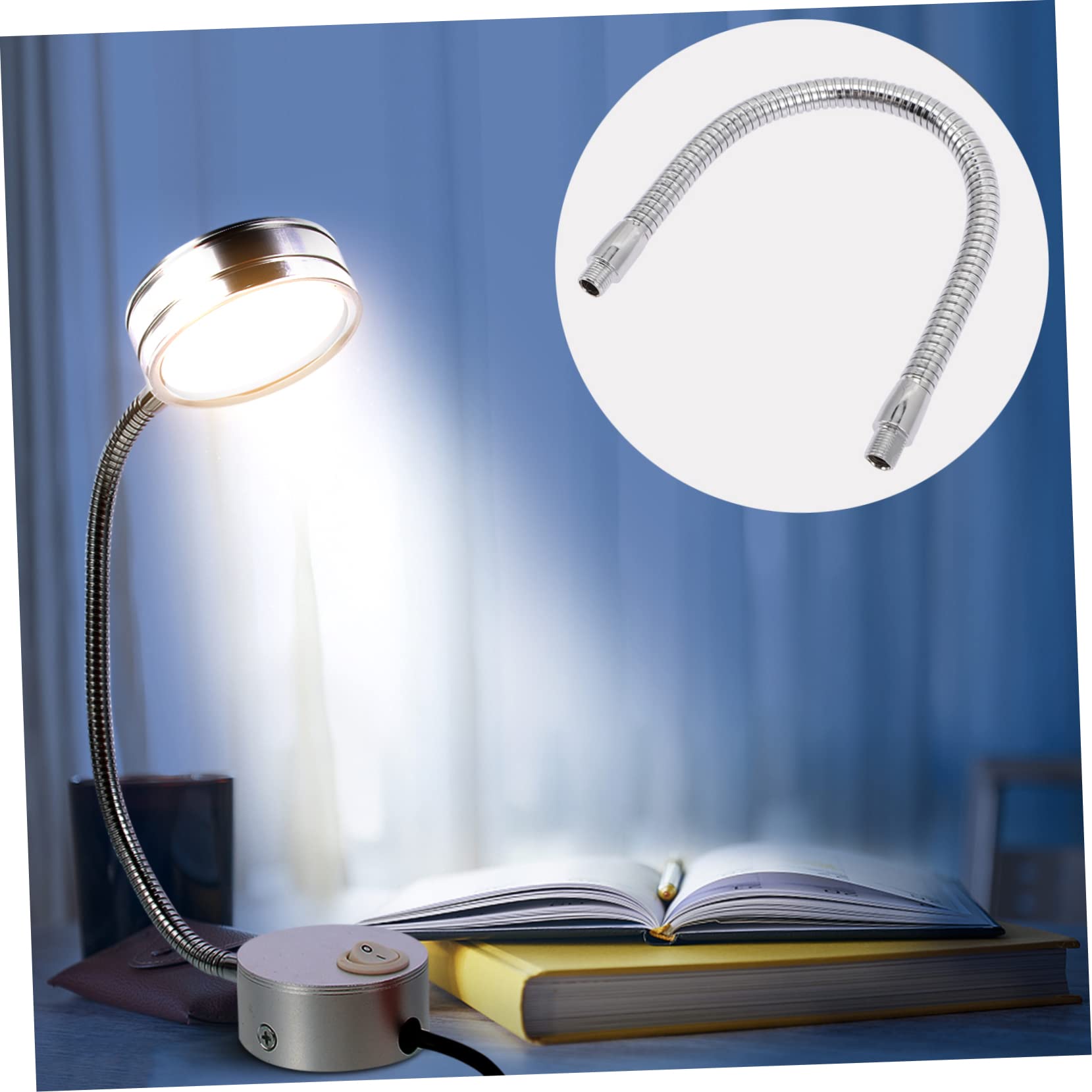 Ciieeo 2pcs Gooseneck Light Holder Metal Hose Bracket for Desk Lamp Flexible Gooseneck