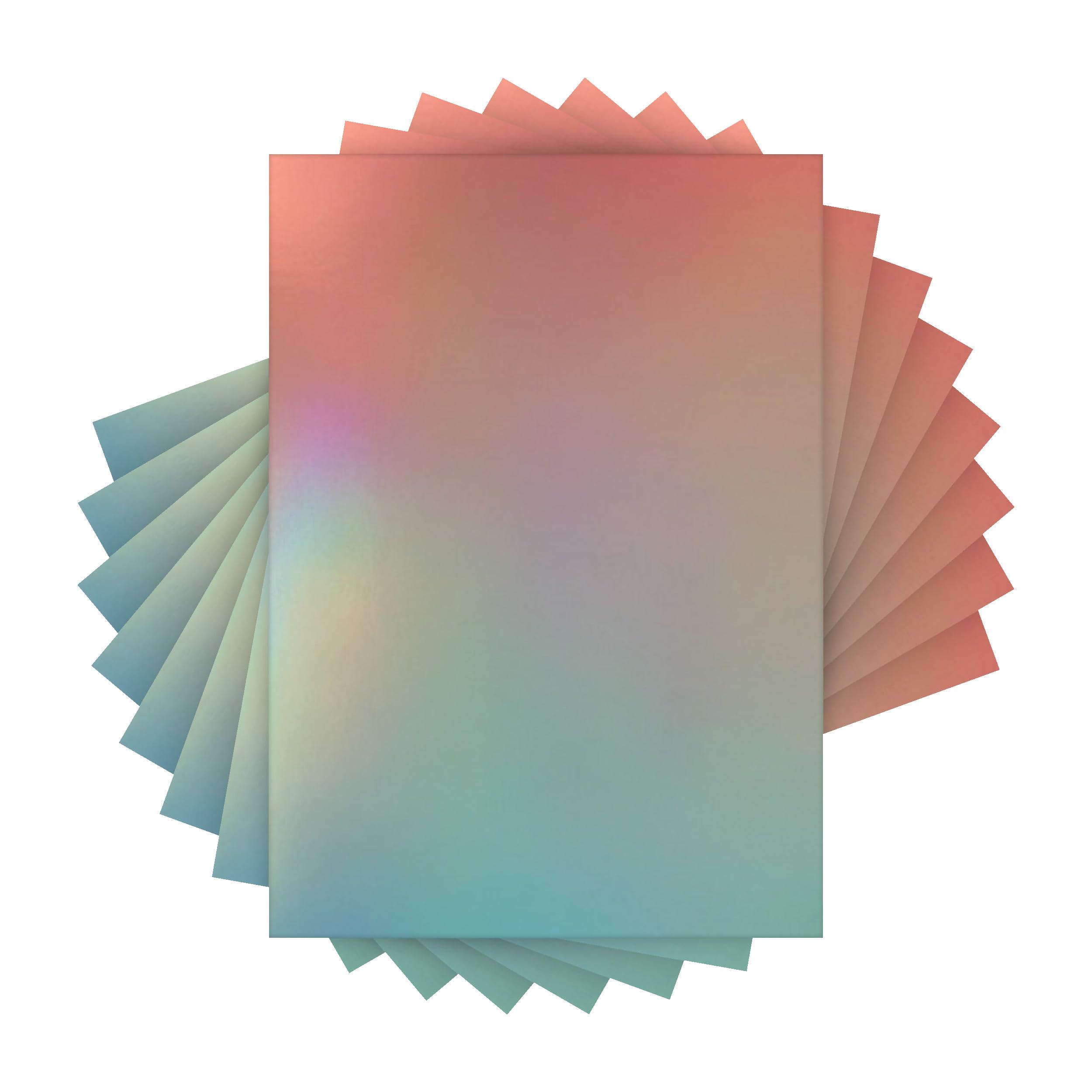 Craft Perfect Iridescent Mirror Card - Blushing Mermaid - A4 (20 Pack) - 250gsm Premium Single-Sided Holographic Cardstock for Die Cutting, Crafts, & Paper Projects