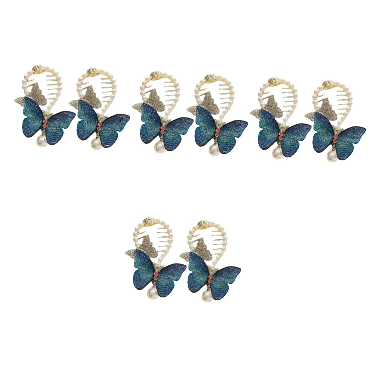 LALAFINA 8piezas Horquillas Para Moño y Cristales Accesorios De Pelo Para Coletas y Moños Elegantes Perlas Para Mujer