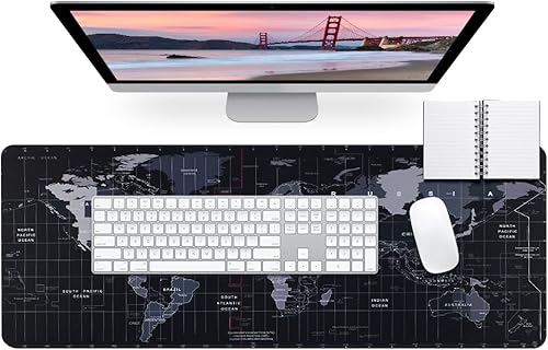 Tapete grande de 11.8 x 23.6 pulgadas con borde cosido, base de goma antideslizante, lavable y resistente para oficina, escritorio, computadoras,