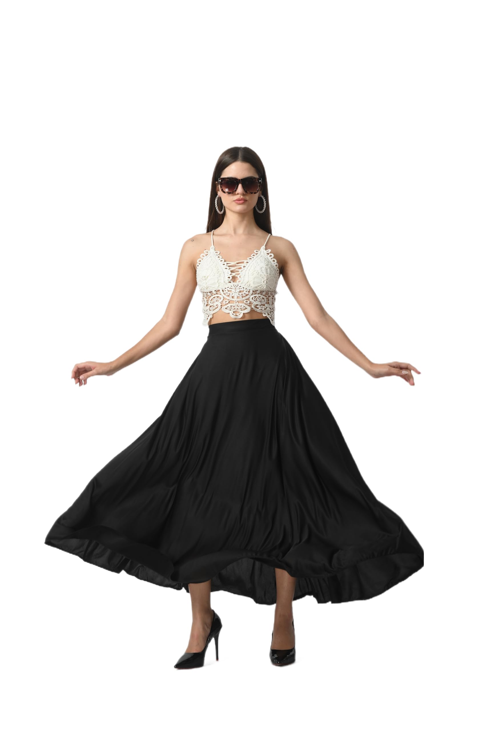 vagisha Printed Designer Full Long Flared Skirt for Women/Girls/Ladies-picture-28