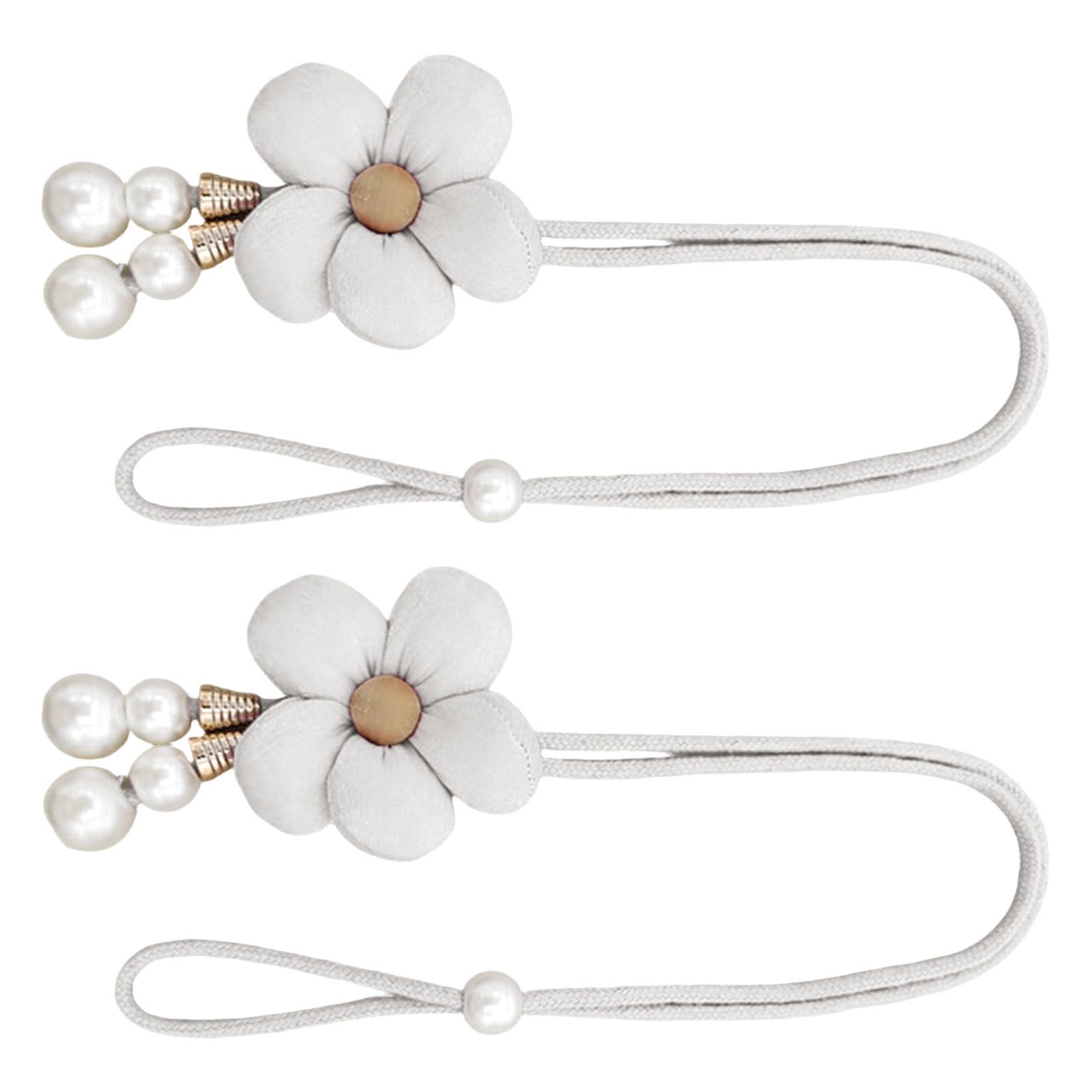 Elnwnnkc Beige1 2Pcs Curtain Tieback Flower Window Curtain Bind Holdback Buckles Rope Drapery Holders Decorative Curtains Holdbacks Holdback