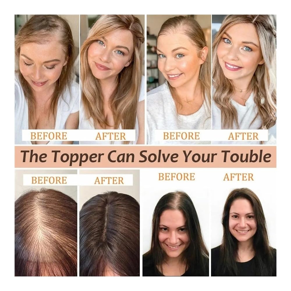 Topper for capelli umani con frangia for donne con capelli diradati | Base in pizzo 12×13 cm,Parrucchino dritto, base in morbido pizzo traspirante for le donne(Off Black,12 inches)