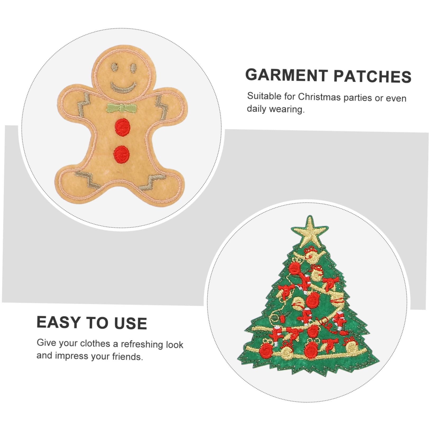 Tofficu 6 Ensembles Écusson De Noël Couture Accessoires Tissu Trousses Fil De Broderie Brodé Patch De Vêtements De Bricolage Patch De Broderie Coudre Un Polyester 10 Pièces * 6