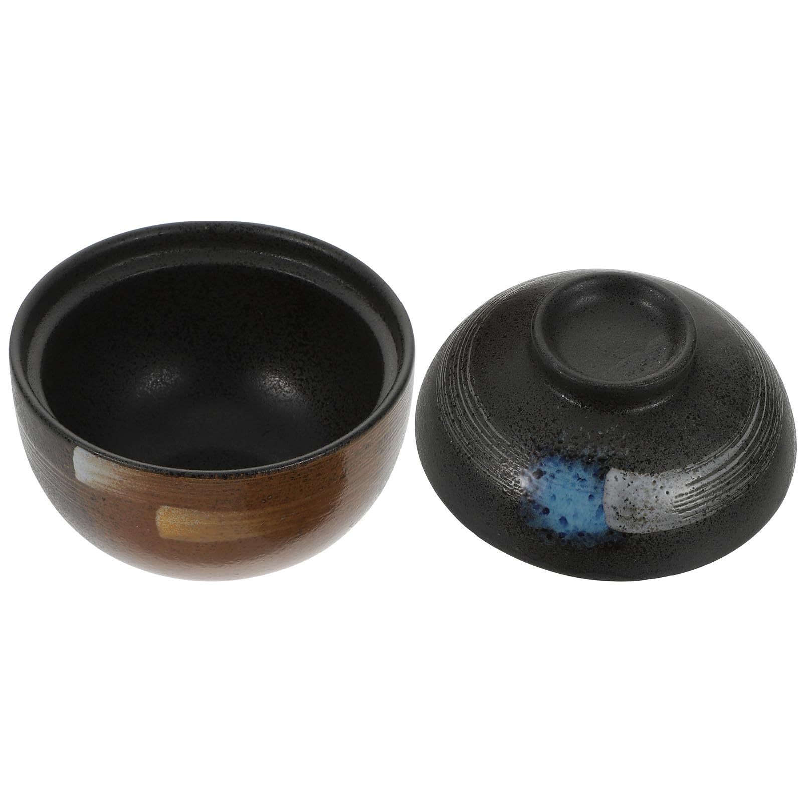 Keramik Suppenschüssel Klein mit Deckel und Löffel Klassische Keramikschale für Suppen Eintöpfe und Desserts Vielseitig für Haushalt und Küche