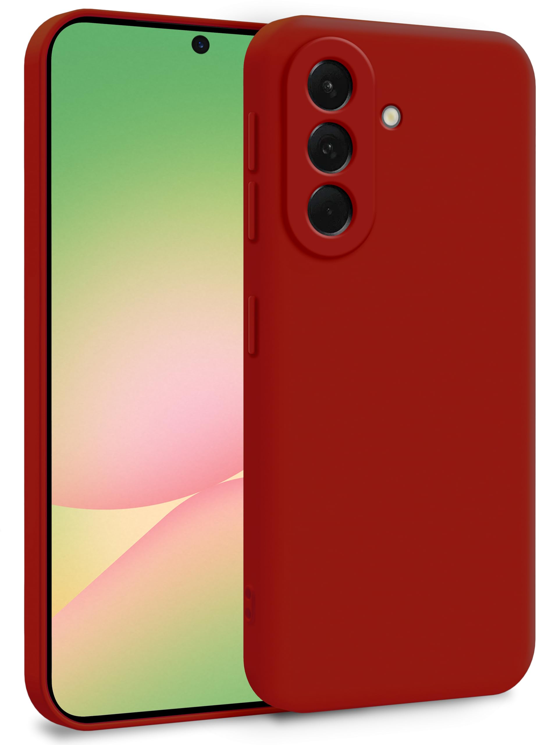 Silicone Case Compatible with Samsung Galaxy A56 5G – Soft & Soft TPU Case with Microfibre Lining – Extra Thin and Light Protective Cover Red