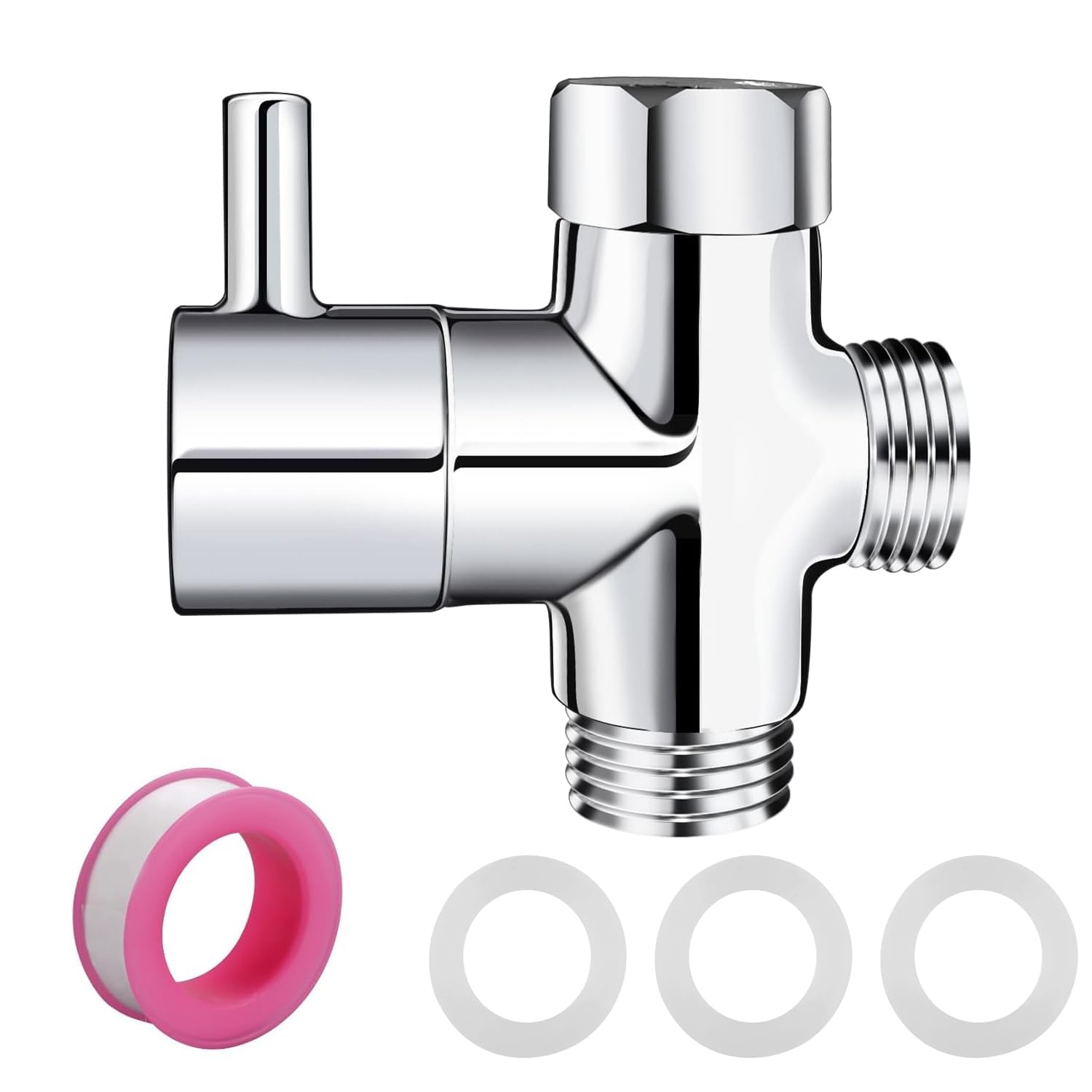 Roscid 3 Way Shower Diverter Valve, Solid Brass Shower Sink Valve Diverter Faucet Splitter for Kitchen or Bathroom