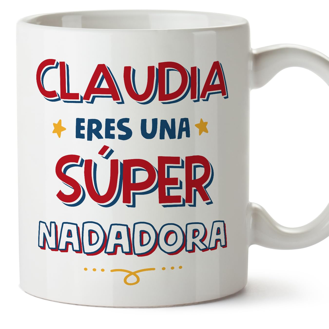 MUGFFINS Personalised Mug for Swimmer Woman - in Spanish - Eres Súper - Funny Custom Gift for Colleagues - Ceramic 11oz Mug