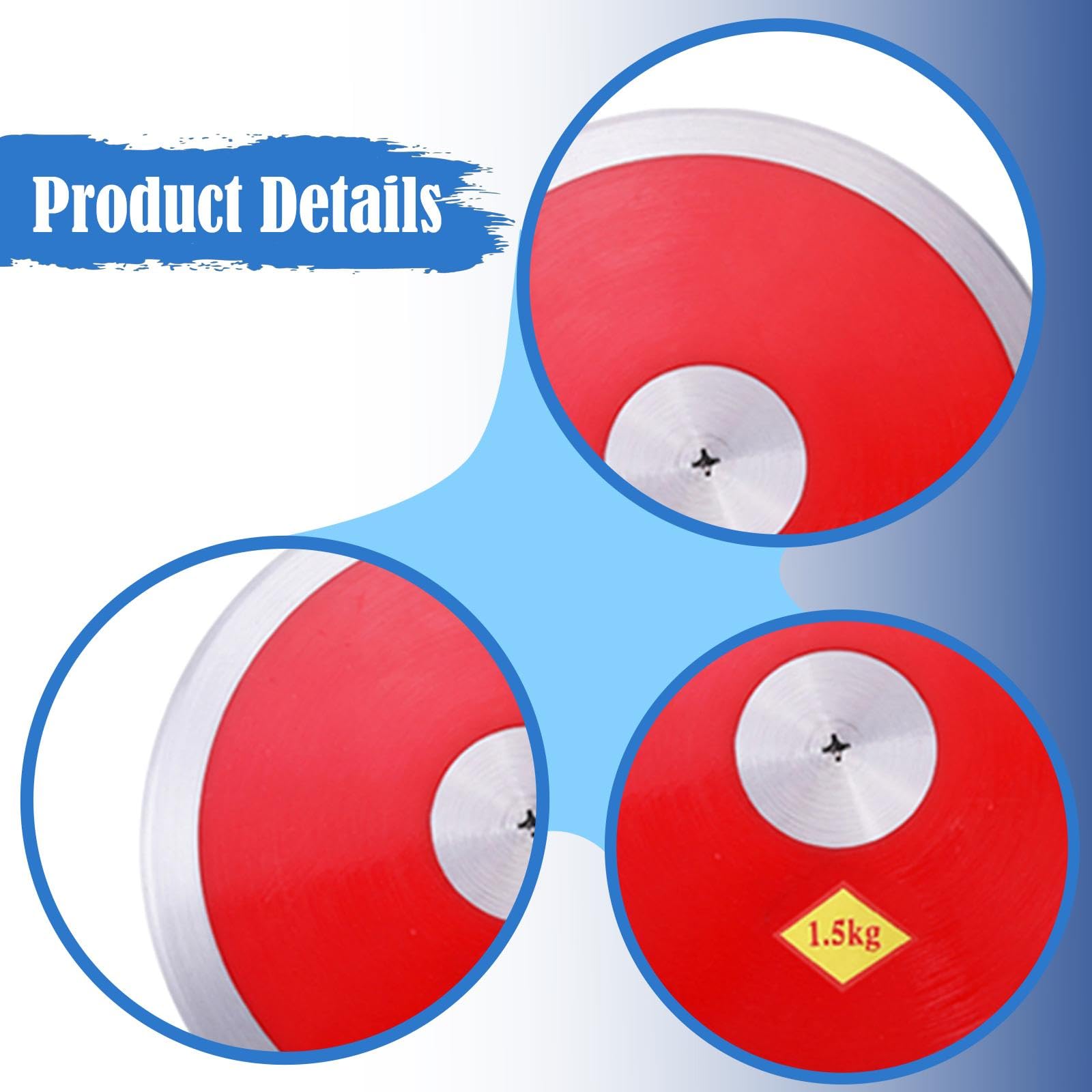 LOVIVER Disco de Entrenamiento Deportivo de Nailon de 1,5 kg con y Centro de Acero, Ideal para Deportivos y prácticas de Lanzamiento en Playa o
