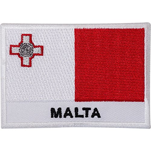 Écusson brodé à coudre ou à repasser Motif drapeau maltais, croix de Saint-Georges