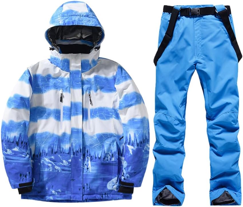 [青欣] スキーウェア 上下セット レディース スノーボードウェア スノボウェア 耐水圧5000mm 透湿性5000g 撥水加工 お