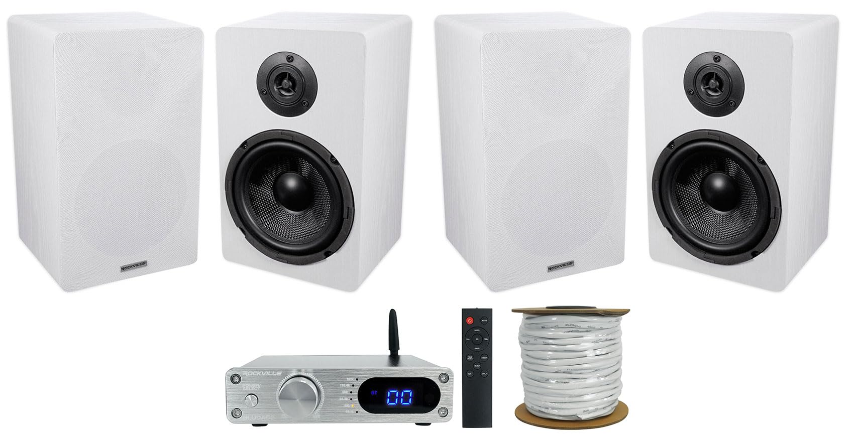 (2) Rockville RockShelf 68W White 6.5