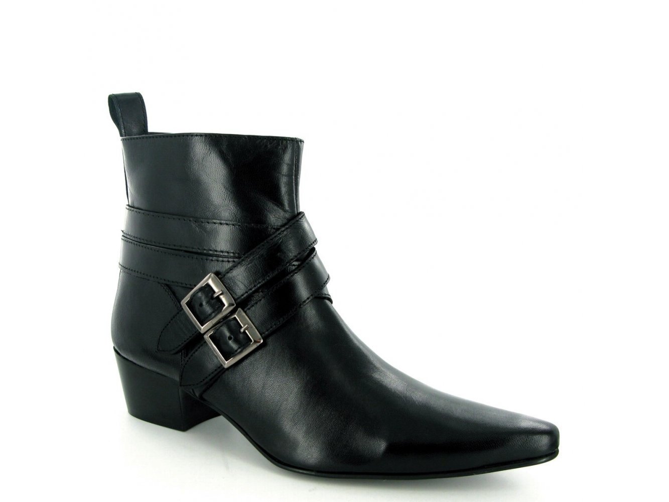 Rodrigo Mens Cuban Heel Winklepicker Buckle Boots