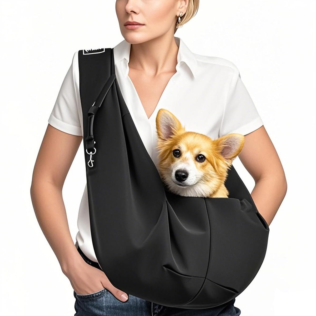Torba podróżna dla psa, torba podróżna, na spacer i na świeżym powietrzu, dla psa/kota do 7,5 kg, czarna