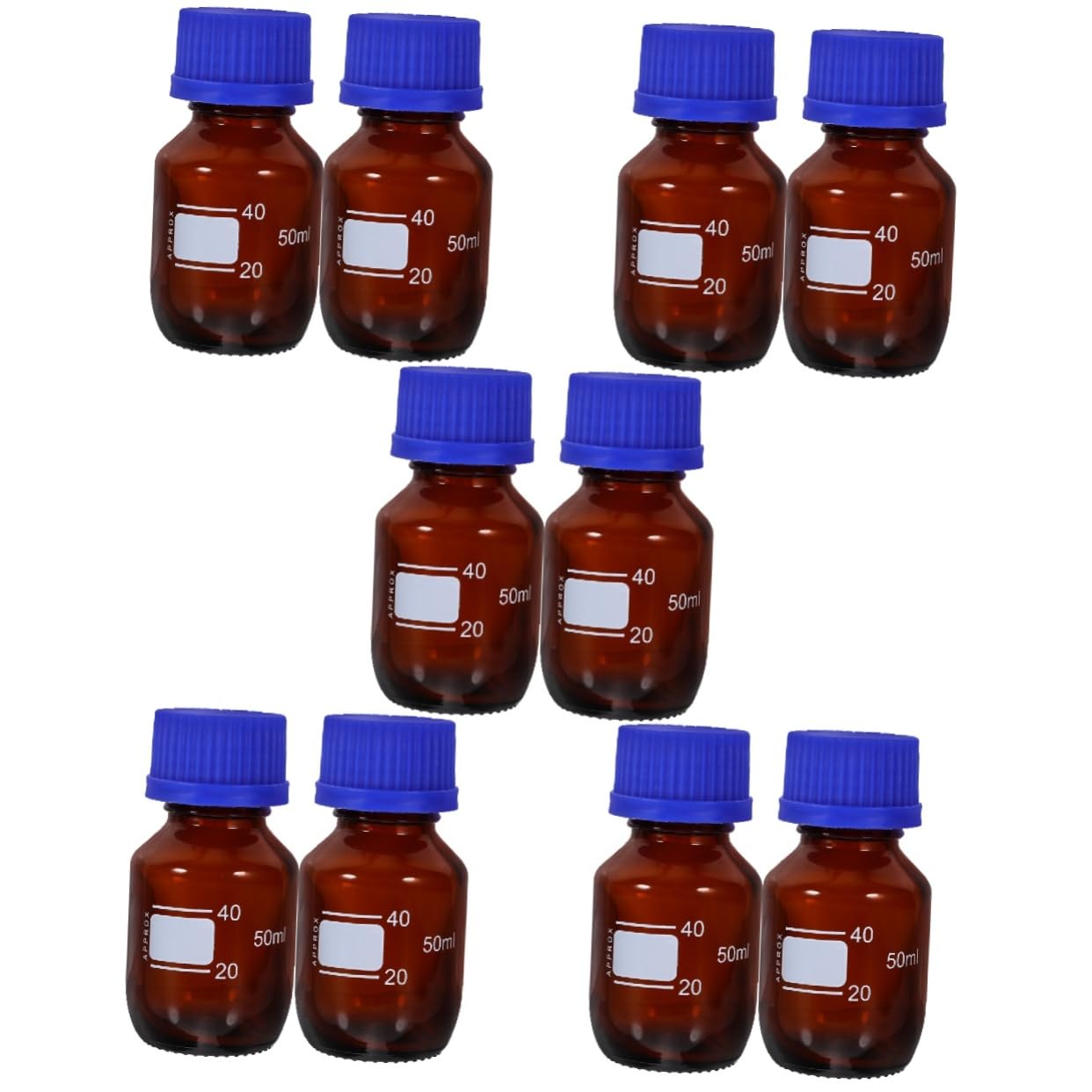 Zerodeko 5 Ensembles Bouteille De Réactif Avec Bouchon Bleu Bocaux De Réactif De Laboratoire Chimique Bouteille De Stockage De Réactif Vide Petite De Réactif 2 pièces * 5