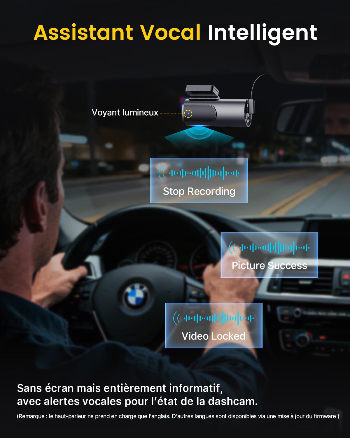 GKU 4K Dashcam Voiture Avant Arrière,5GHz WiFi Caméra Embarquée Voiture avec Carte SD 64G,Camera Voiture Grand Angle 170°,Vision Nocturne,WDR,G-Capteur,Mode Stationnement 24H,Enregistrement en Boucle